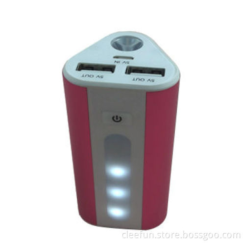 2014 Fashion design portable mobile charger, LED display, dual output and super LED torch